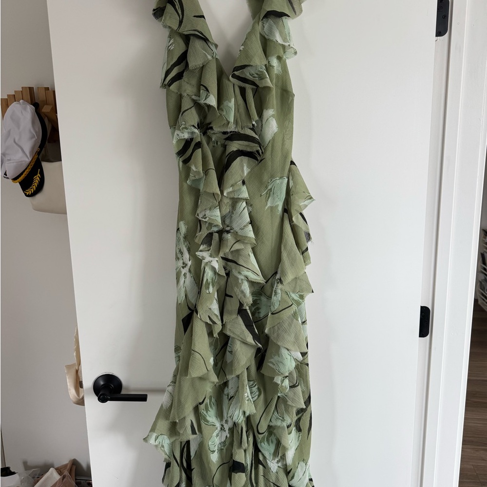 ASOS Green Floral Midi Dress
